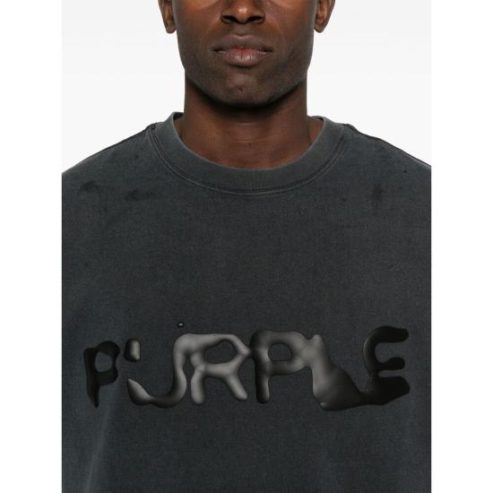 25SS 퍼플 브랜드 반팔 티셔츠 P117 HBLW BLACK - PURPLE BRAND