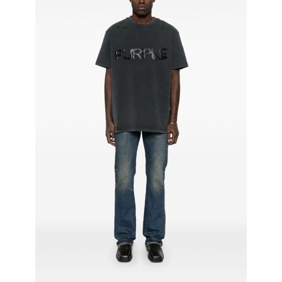 25SS 퍼플 브랜드 반팔 티셔츠 P117 HBLW BLACK - PURPLE BRAND