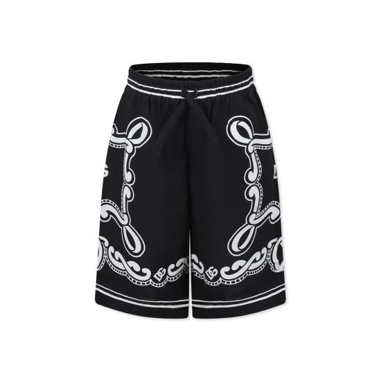 25SS [키즈] 돌체앤가바나 쇼츠/버뮤다 L43Q48 FP8F7 HN9RA BLACK