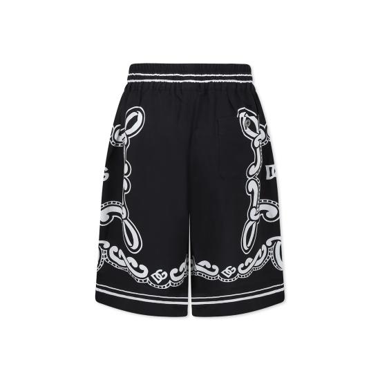 25SS [키즈] 돌체앤가바나 쇼츠/버뮤다 L43Q48 FP8F7 HN9RA BLACK - DOLCE & GABBANA