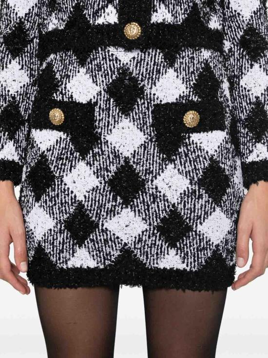  발망 숏 스커트 DF0LB015KH66EAB Black - BALMAIN