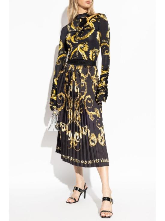 24FW 베르사체 미디 스커트 77HAE8P5 NS541G89 Black - VERSACE