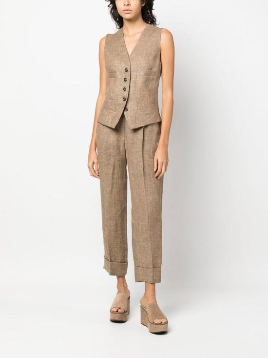  브루넬로 쿠치넬리 스트레이트 팬츠 MH586P8205C495 Gold - BRUNELLO CUCINELLI