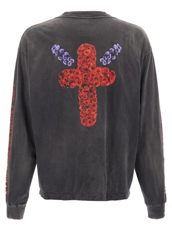 24FW 세인트 미카엘 긴팔 티셔츠 SMYS10000C40BLK Black - SAINT MXXXXXX