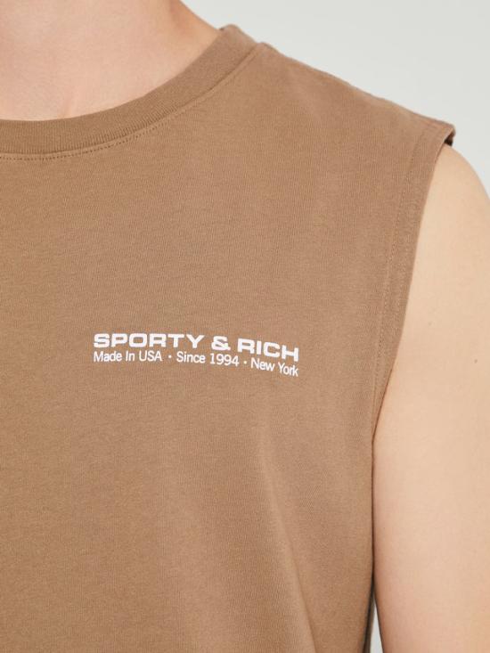  스포티앤리치 민소매 티셔츠 TS867ES ESPRESSO WHITE