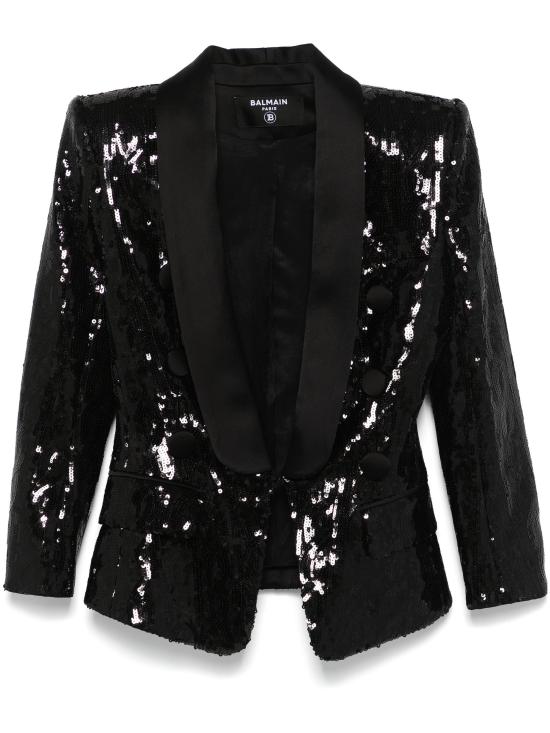  발망 수트 자켓 EF1SM490MG12 0PA BLACK - BALMAIN