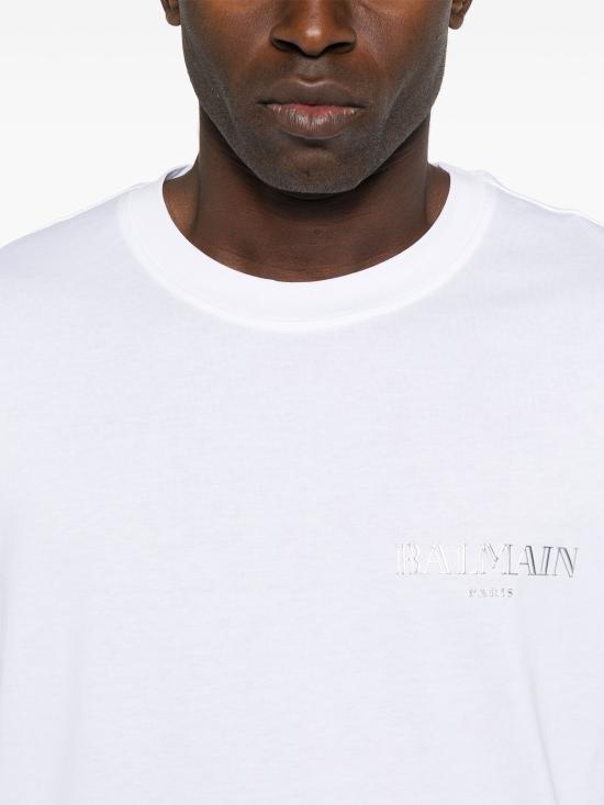 25SS 발망 반팔 티셔츠 EH1EF000GD84 0HF WHITE SILVER - BALMAIN