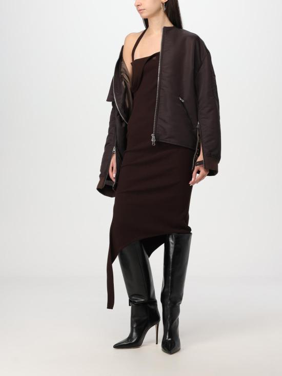 25FW 쿠레쥬 미디 원피스 424MRO484FI0001 1983 Brown - COURREGES