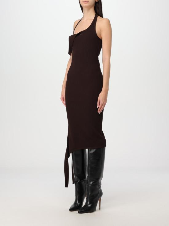 25FW 쿠레쥬 미디 원피스 424MRO484FI0001 1983 Brown - COURREGES