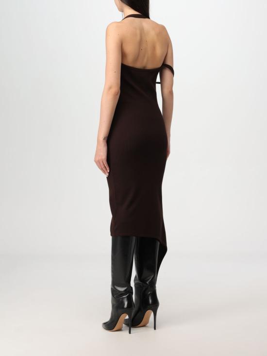 25FW 쿠레쥬 미디 원피스 424MRO484FI0001 1983 Brown - COURREGES