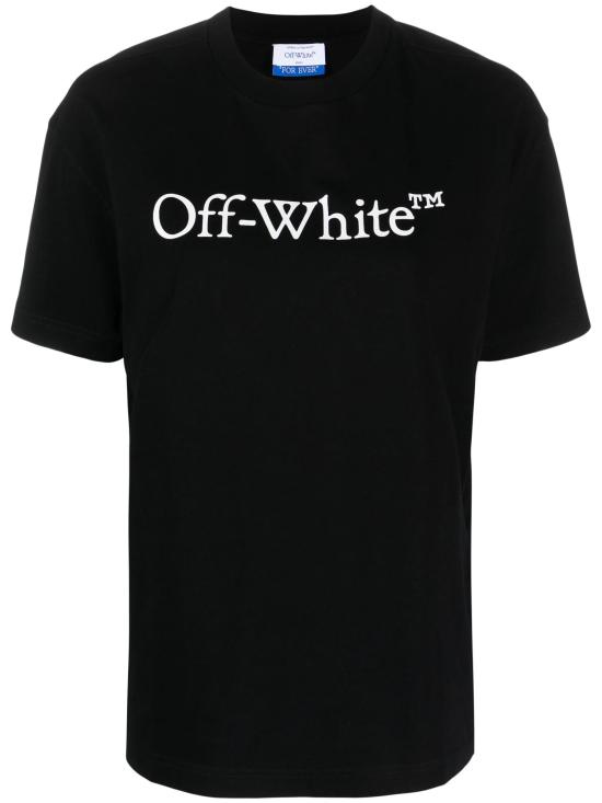  오프화이트 반팔 티셔츠 OWAA089C99JER003 1001 BLACK WHITE
