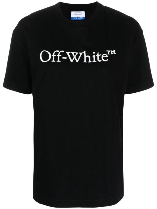  오프화이트 반팔 티셔츠 OWAA089C99JER003 1001 BLACK WHITE