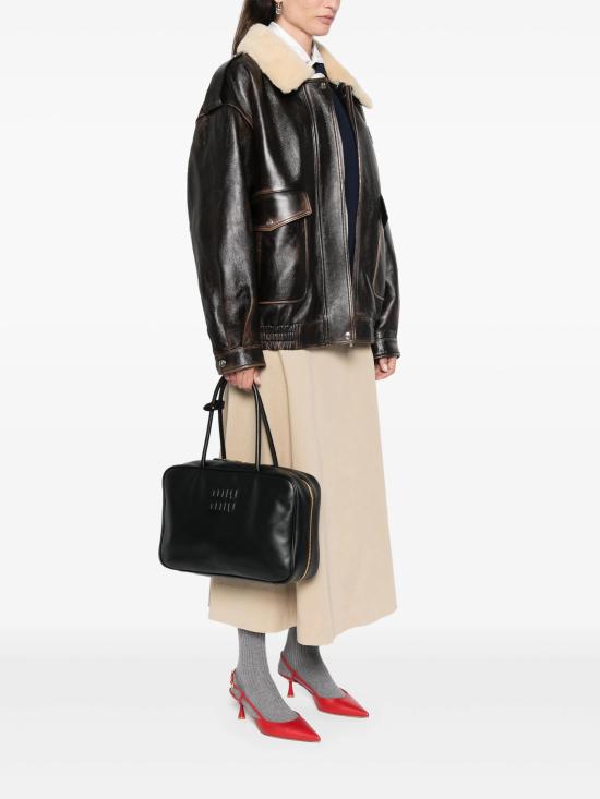 26SS 미우미우 가죽 탑 핸들백 5BB117VMON2CRW F0002 - MIU MIU