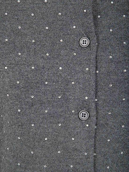  파비아나 필리피 크리스털 장식 가디건 MAD214F377I9318186 Grey - FABIANA FILIPPI