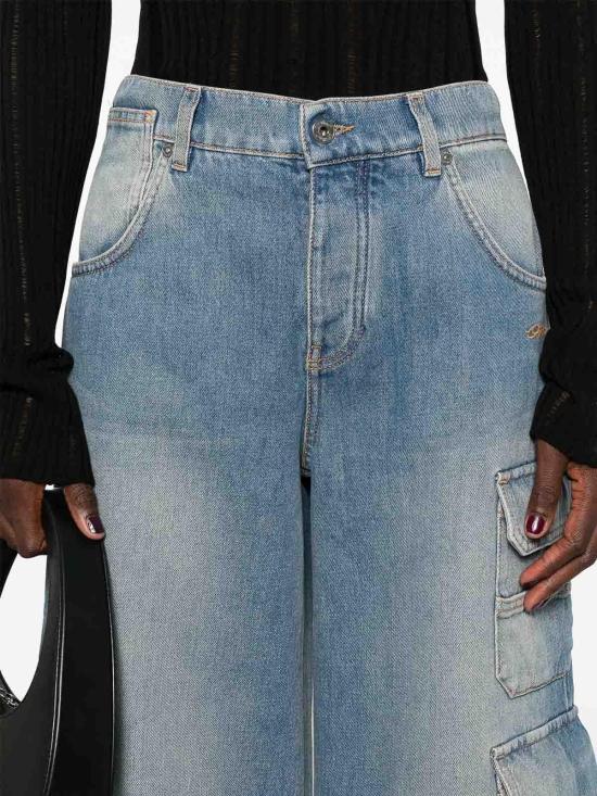  오프화이트 스트레이트 팬츠 OWYB019F24DEN0024000 Light Grey - OFF WHITE