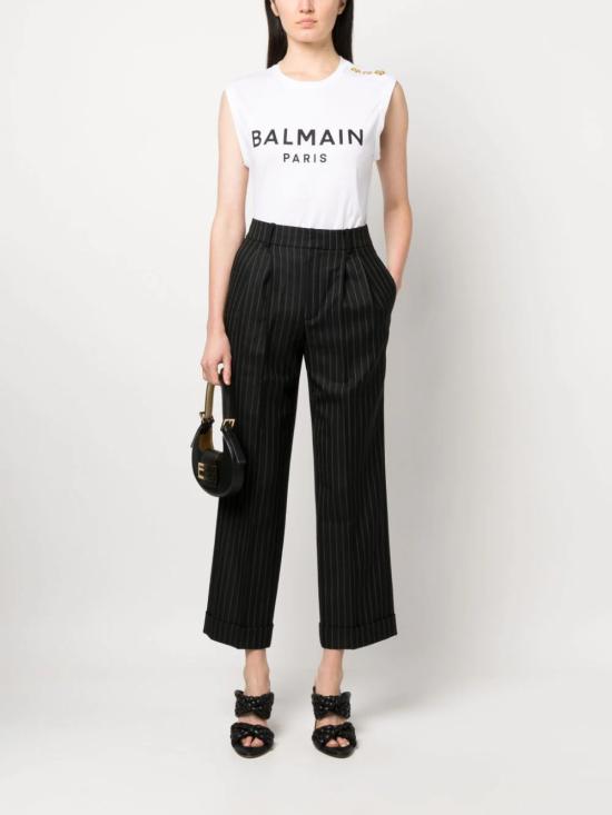 25SS 발망 반팔 티셔츠 CF1ED001BB02 GAB BLANC NOIR GAB - BALMAIN