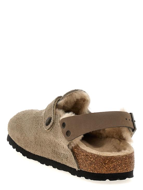 25FW 버켄스탁 Tokio 토키오 시어링 스웨이드 버클 클로그 뮬 샌들 1028349TAUPE Gray - BIRKENSTOCK