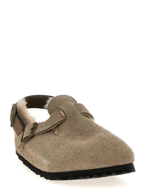 25FW 버켄스탁 Tokio 토키오 시어링 스웨이드 버클 클로그 뮬 샌들 1028349TAUPE Gray - BIRKENSTOCK