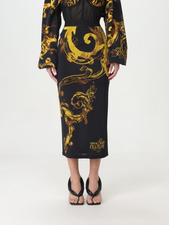  베르사체 롱 스커트 76HAE8P776DP806 G89 Black