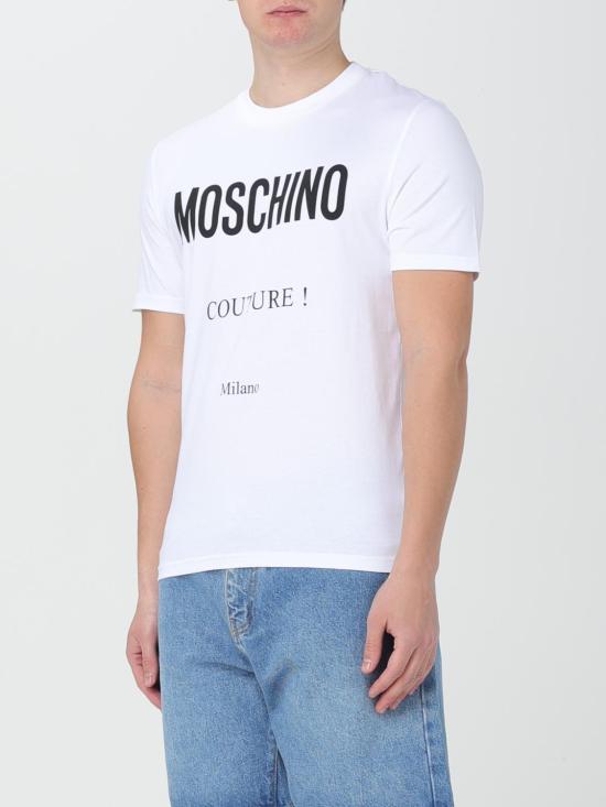 25FW 모스키노 반팔 티셔츠 07085239 1001 White - MOSCHINO
