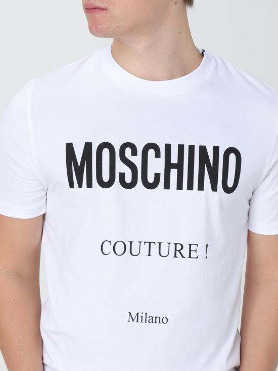 25FW 모스키노 반팔 티셔츠 07085239 1001 White - MOSCHINO