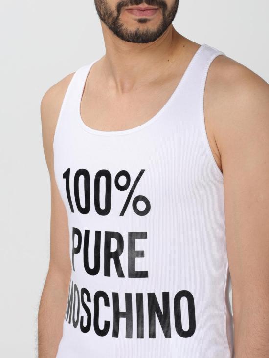  모스키노 민소매 티셔츠 89010230 1001 White - MOSCHINO