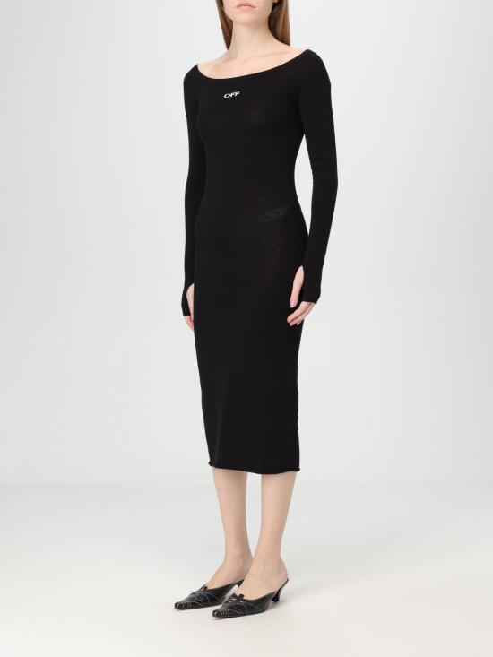 24FW 오프화이트 롱 원피스 OWHI055C99KNI0011001 Black - OFF WHITE