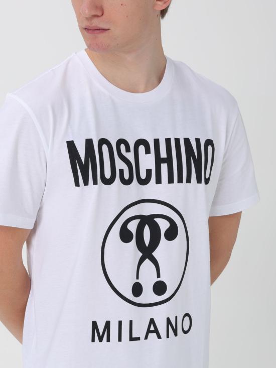 25FW 모스키노 반팔 티셔츠 07032041 1001 White - MOSCHINO