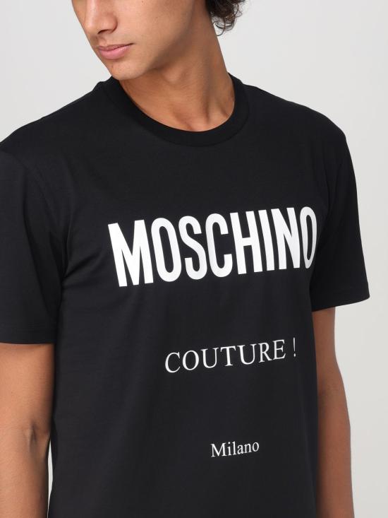 25FW 모스키노 반팔 티셔츠 07070241 1555 Black - MOSCHINO