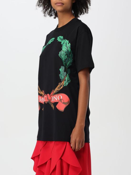 25FW 모스키노 반팔 티셔츠 07025441 1555 Black - MOSCHINO