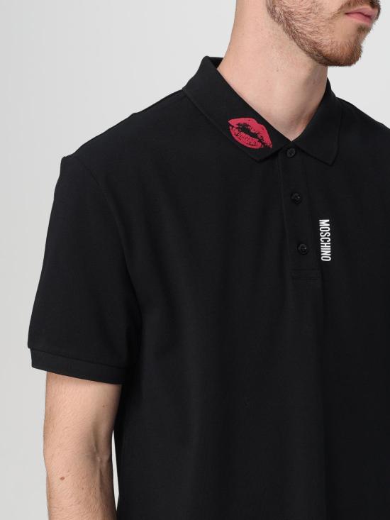 24FW 모스키노 폴로 티셔츠 16035242 1555 Black - MOSCHINO