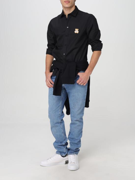 25FW 모스키노 긴팔 셔츠 02217035 1555 Black - MOSCHINO