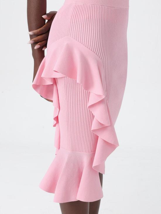 25FW 모스키노 미디 스커트 01843703 0224 Pink - MOSCHINO