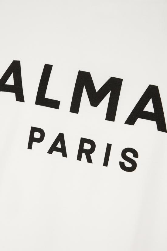  발망 반팔 티셔츠 EH1EG010BB73 GAB BLANC NOIR - BALMAIN
