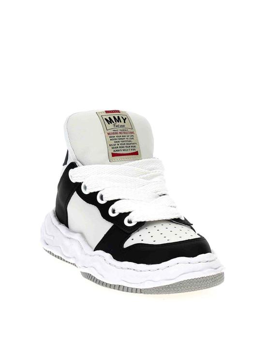  메종 미하라 야스히로 웨인 퍼퍼 OG 솔 레더 로우탑 A12FW718BLKWHT White - MAISON MIHARA YASUHIRO