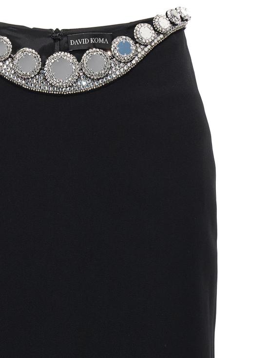  데이비드 코마 미디 스커트 SS23DK50SBLACKSILVER Black - DAVID KOMA