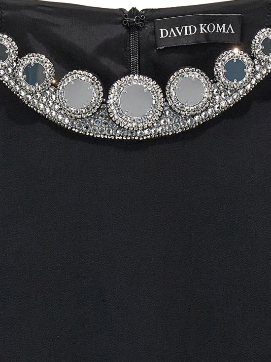  데이비드 코마 미디 스커트 SS23DK50SBLACKSILVER Black - DAVID KOMA