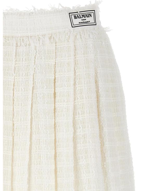  발망 숏 스커트 AF2LB855XF440FA White - BALMAIN