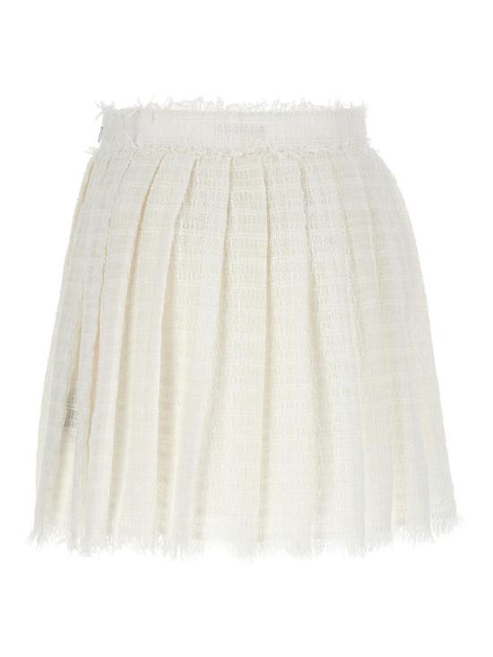  발망 숏 스커트 AF2LB855XF440FA White - BALMAIN