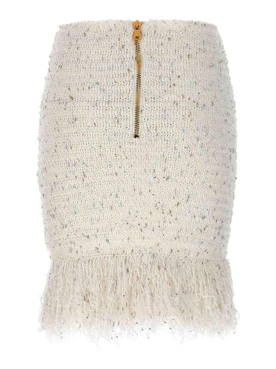 24FW 발망 숏 스커트 CF1LB049KF46GAD White - BALMAIN