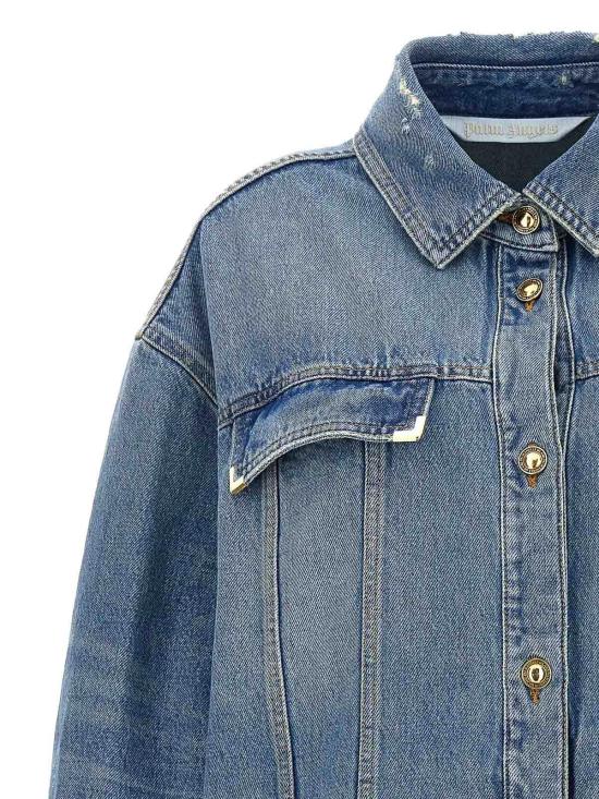 24FW 팜앤젤스 데님 자켓 PWYD021S24DEN0014040 Light Blue - PALM ANGELS