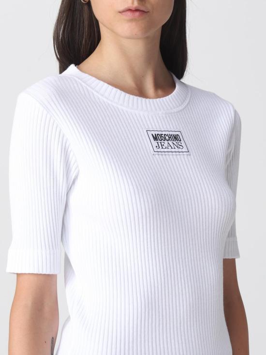  모스키노 반팔 티셔츠 12118766 0001 White - MOSCHINO