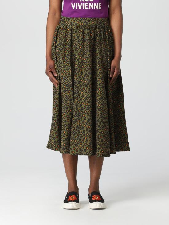  겐조 롱 스커트 FD52JU1999O3 50 Military