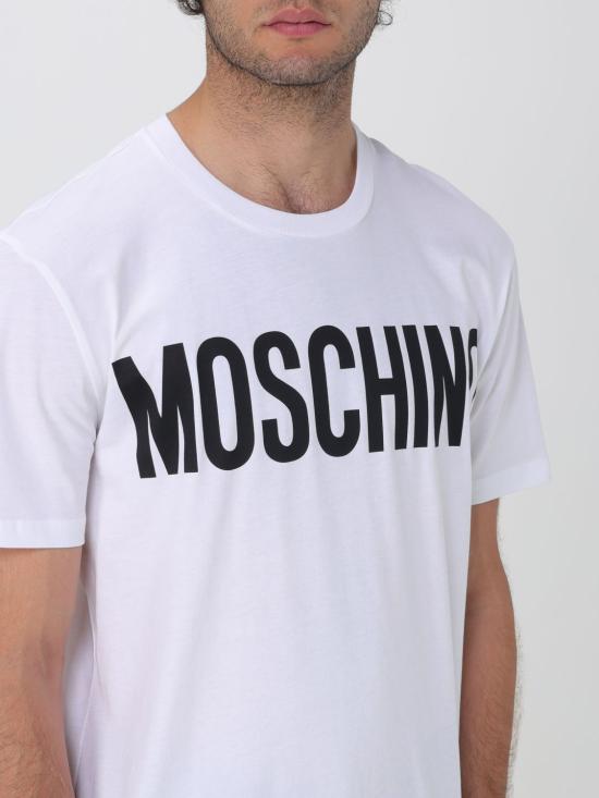 25FW 모스키노 반팔 티셔츠 07012041 1001 White - MOSCHINO