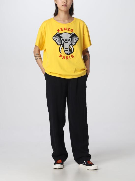  겐조 반팔 티셔츠 FD52TS0024SO 40 Yellow - KENZO