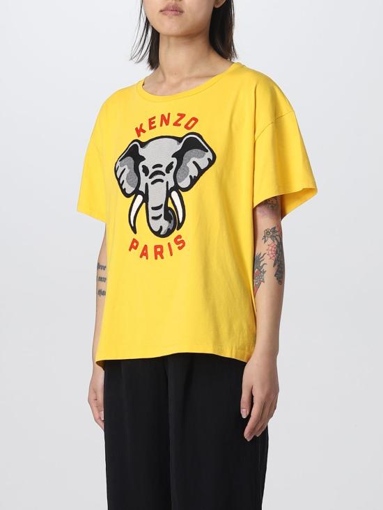  겐조 반팔 티셔츠 FD52TS0024SO 40 Yellow - KENZO