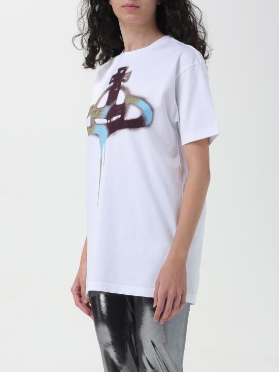  비비안웨스트우드 반팔 티셔츠 3G01001CJ001MGOD A401GO White - VIVIENNE WESTWOOD