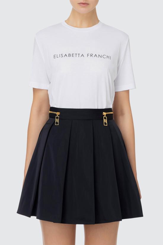 24FW 엘리자베타프랜치 반팔 티셔츠 MA00346E2 270 Gesso - ELISABETTA FRANCHI