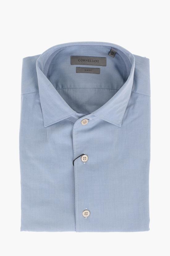  꼬르넬리아니 긴팔 셔츠 85I026 7811338 004 Light blue