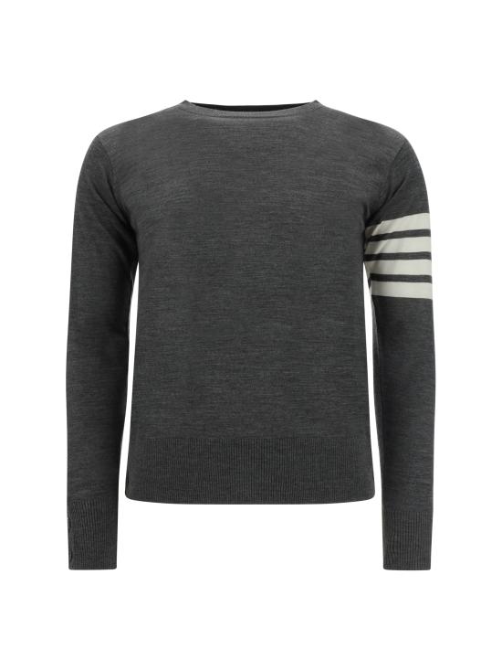 26SS 톰브라운 RWB 사선완장 메리노울 크루넥 니트 MKA002AY1014 038 GREY